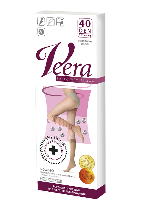 Veera Podkolanówki 40 DEN, Kolor Orzech, rozm. 1/2