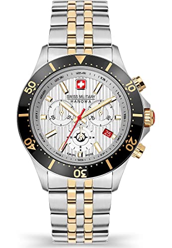 SWISS MILITARY Męski analogowy zegarek kwarcowy z bransoletką ze stali szlachetnej SMWGI2100760
