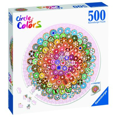 Puzzle 2D, Paleta kolorów, Donuty, 500 el.