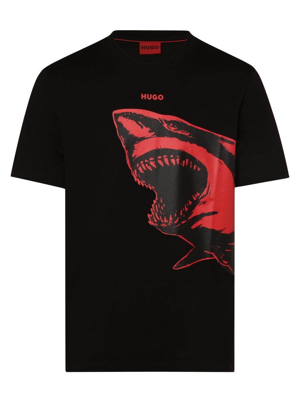 HUGO - T-shirt męski  Darmolejo, czarny