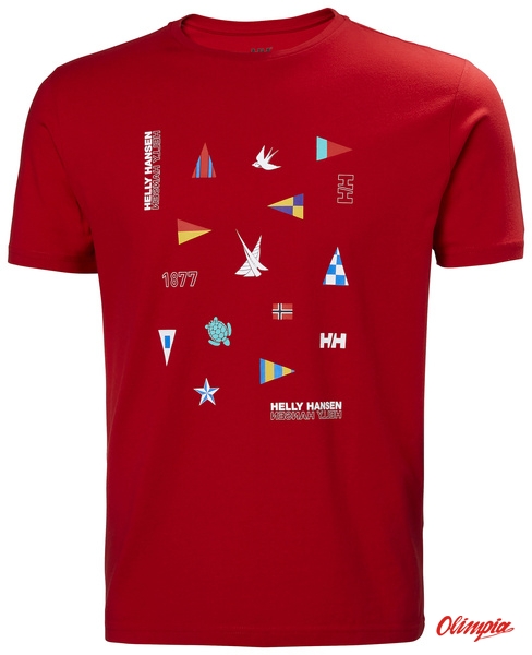 Koszulka męska HELLY HANSEN SHORELINE 2.0 T-SHIRT - Red