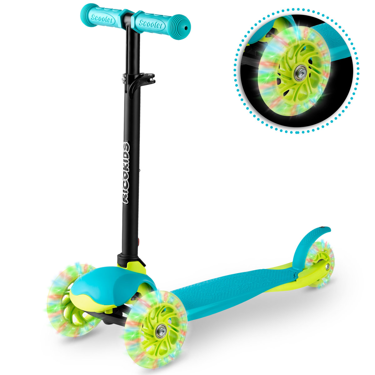 Ricokids Hulajnoga trójkołowa Ricokids Loco - turkusowa 765103