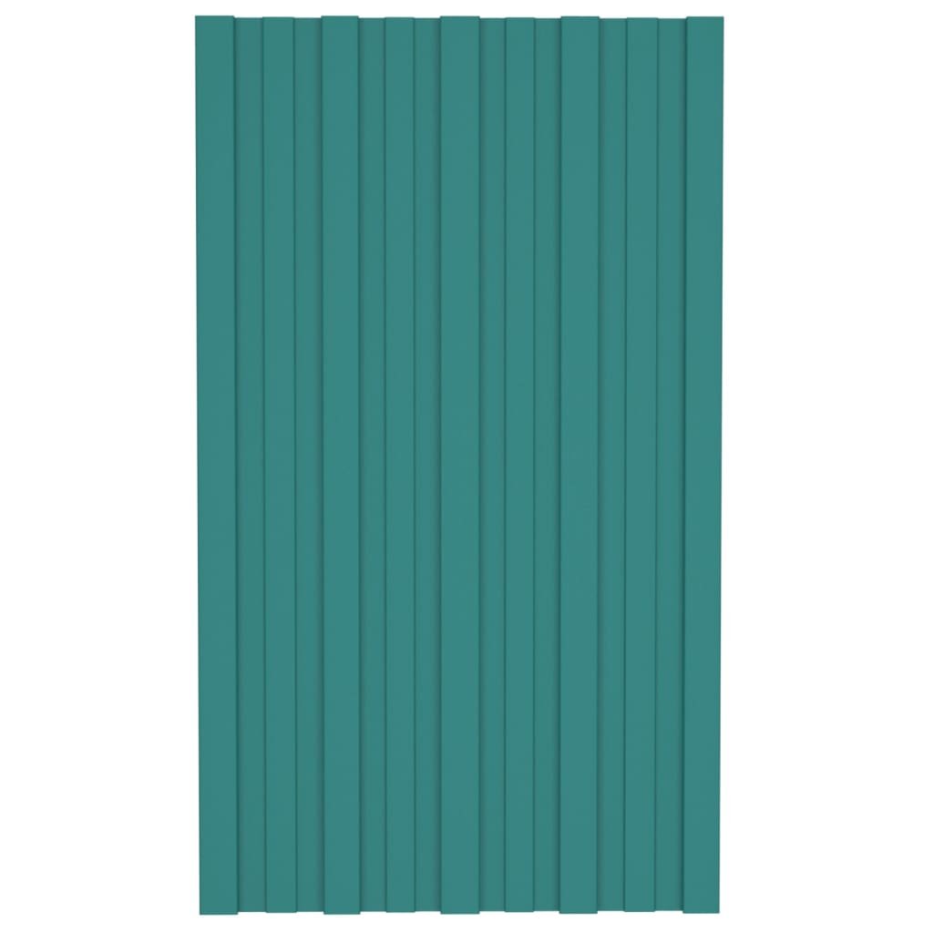 shumee Panele dachowe 36 szt. stal galwanizowana zielone 80x45 cm