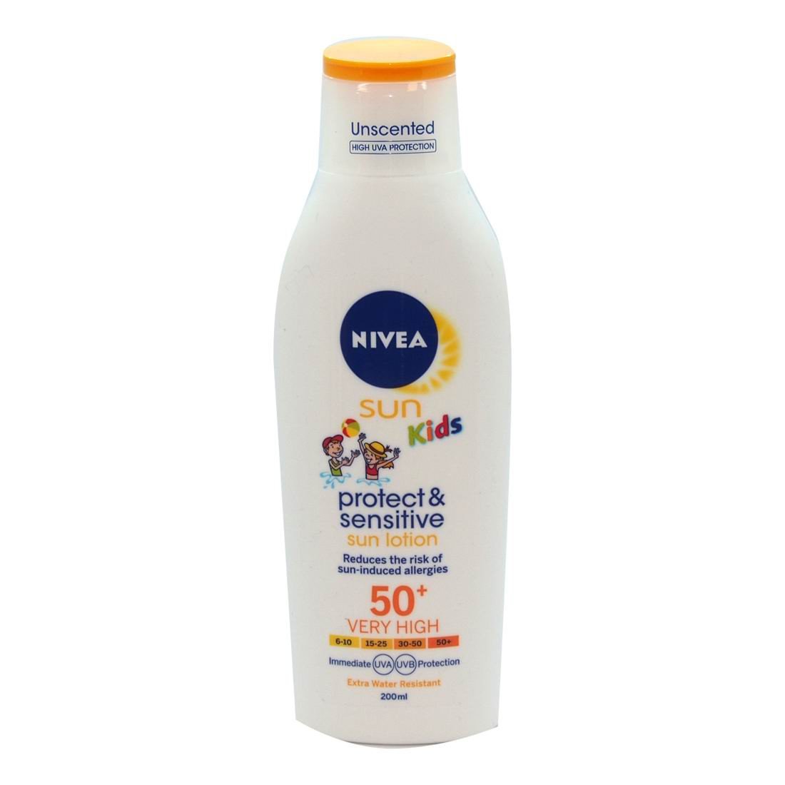 Nivea Sun Kids Protect & Sensitive Sun Lotion SPF50+ preparat do opalania ciała 200 ml