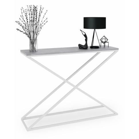 Nowoczesna konsola biały + beton D5-A73