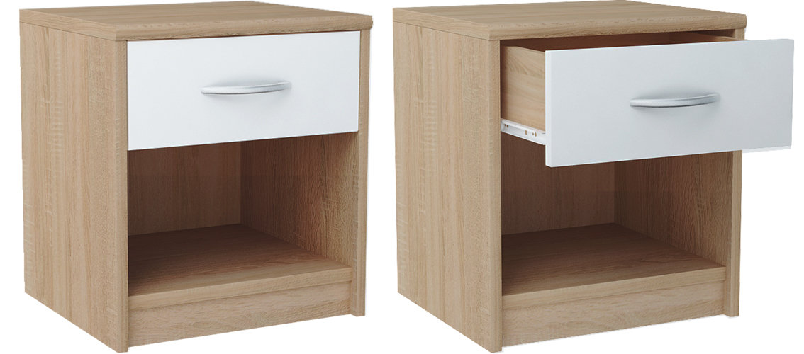 Szafka Nocna Sn01 Dąb Sonoma/Biały 35x38,8x45 cm