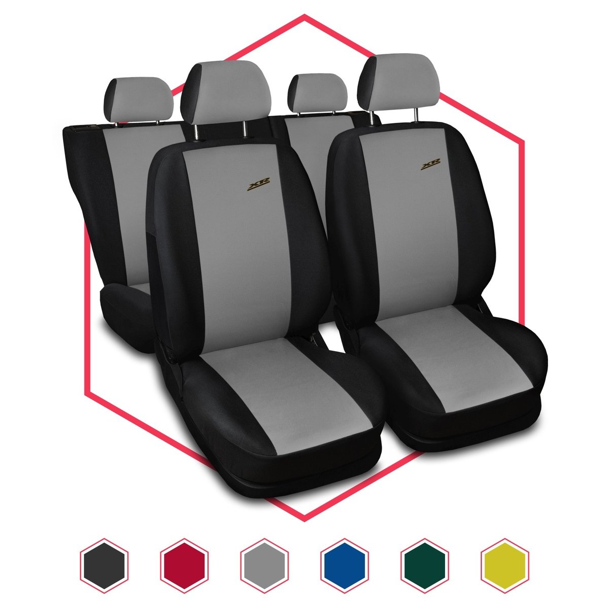 Komplet uniwersalnych pokrowców samochodowych XR jasnoszare