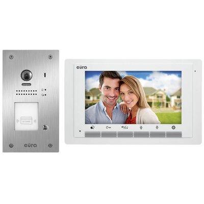 Eura Wideodomofon VDP-61A5/P BLACK 2EASY - jednorodzinny, LCD 7'', biały, RFID, podtynkowy VDP-61A5/P