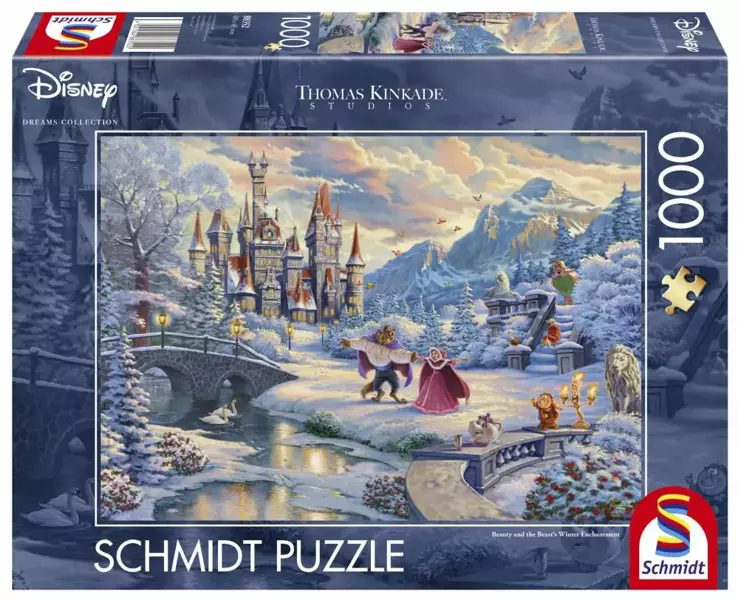 Puzzle 1000 PQ T. KINKADE Piękna i Bestia zima - Schmidt Spiele Puzzle