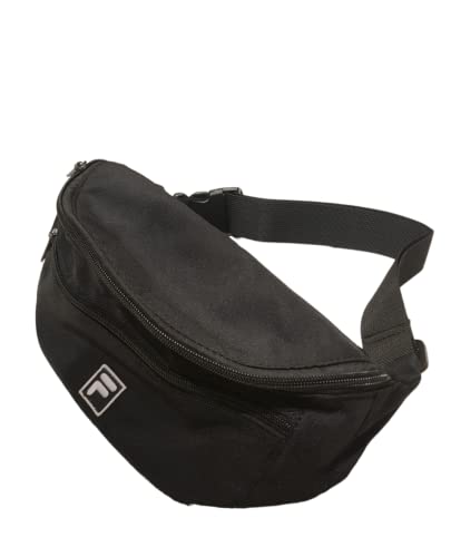 FILA Unisex Boshan Double Layer Zipper Waistbag-Black-OneSize Waist Bag, wielokolorowa, rozmiar uniwersalny, wielokolorowa, jeden rozmiar