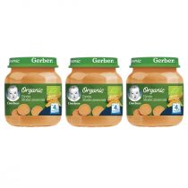 Gerber Organic Obiadek dynia słodki ziemniak dla niemowląt po 4 miesiącu Zestaw 3 x 125 g Bio