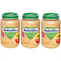 BoboVita Deserek Jabłka i banany z biszkoptem po 8 miesiącu Zestaw 3 x 190 g