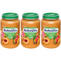 BoboVita Brzoskwinie jabłka i mango po 8 miesiącu Zestaw 3 x 190 g