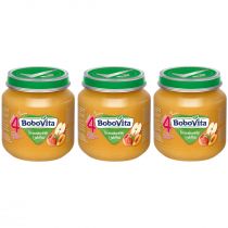 BoboVita Brzoskwinie i jabłka po 4 miesiącu Zestaw 3 x 125 g