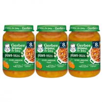 Gerber Organic Plant-tastic Obiadek gulasz z marchewki i fasoli dla niemowląt po 8 miesiącu Zestaw 3 x 190 g Bio