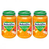 BoboVita Obiadek Bukiet warzyw z kurczakiem po 8 miesiącu Zestaw 3 x 190 g