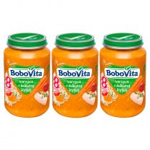 BoboVita Obiadek Warzywa z delikatną rybą po 8 miesiącu Zestaw 3 x 190 g