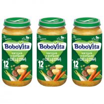 BoboVita Obiadek Warzywa w potrawce z cielęciną po 12 miesiącu Zestaw 3 x 250 g