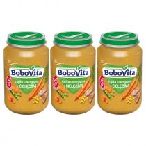 BoboVita Jarzynki z cielęciną i kluseczkami po 8 miesiącu Zestaw 3 x 190 g