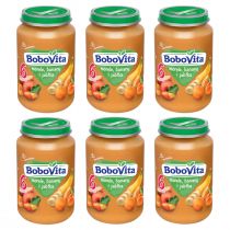 BoboVita Morele banany i jabłka po 6 miesiącu Zestaw 6 x 190 g