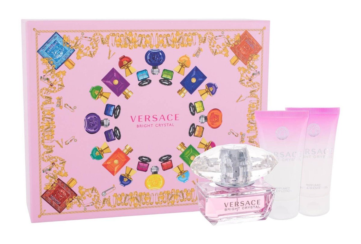 Versace Bright Crystal zestaw Edt 50ml + 50ml Balsam + 50ml Żel pod prysznic dla kobiet