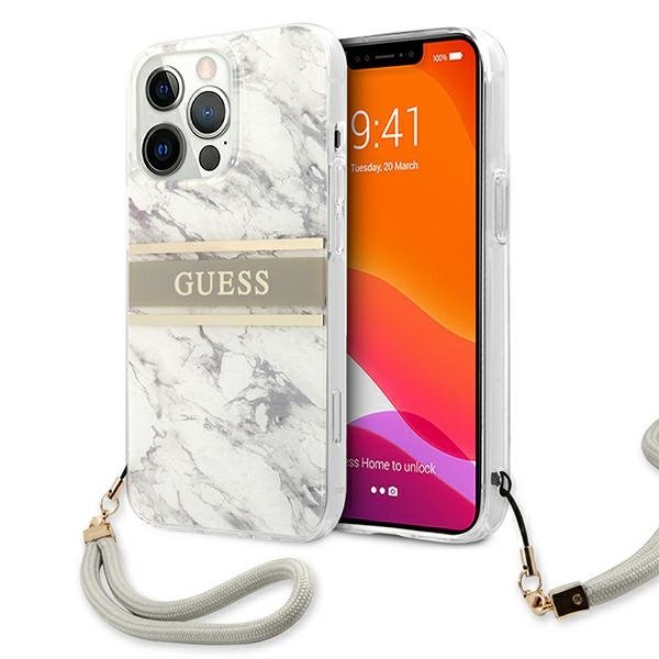 Guess Oryginalne Etui Hardcase iPhone 13 PRO / marble szary GUHCP13LKMABGR