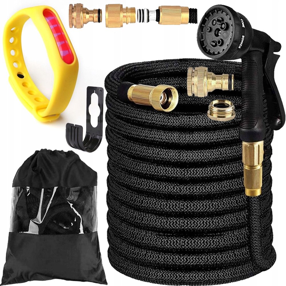 WĄŻ OGRODOWY ROZCIĄGLIWY + PISTOLET + ZŁĄCZKI 45m