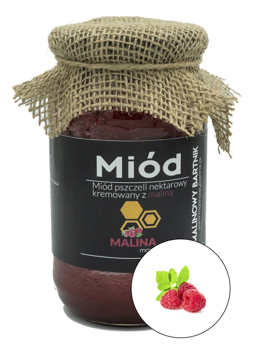 Miód z Malinami 870 g Malinowy Bartnik