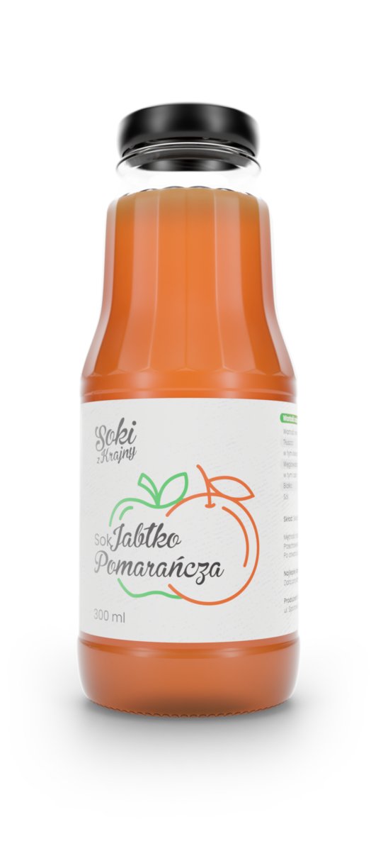 Sok jabłko-pomarańcza 300ml pakiet 10szt zestaw soki tłoczone NFC zdrowe naturalne bez konserwantów