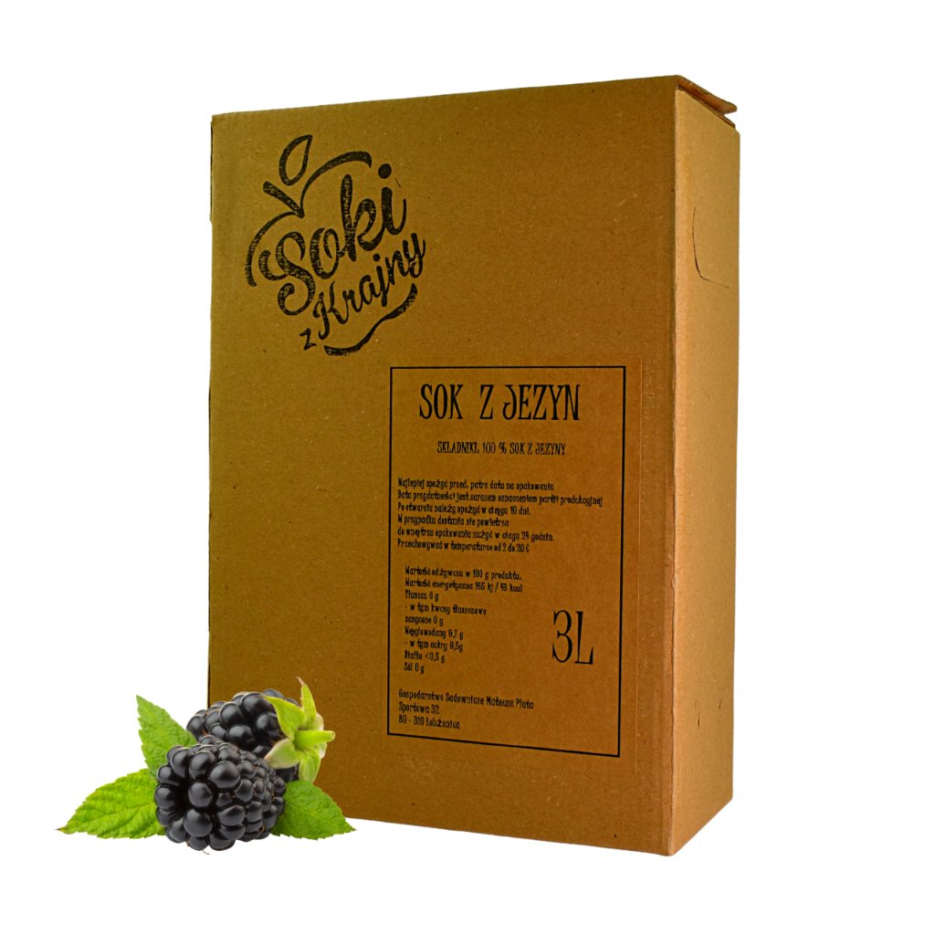 SOKI Z KRAJNY SOK JEŻYNOWY 100% 3L NFC.