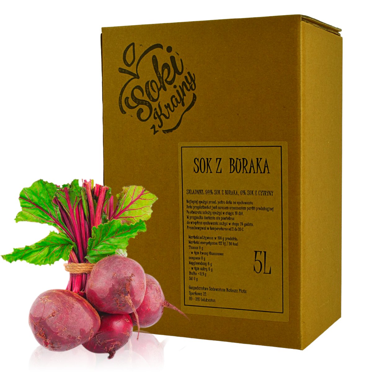 Sok z buraka 100% 5l NFC naturalny buraczany tłoczony z buraka