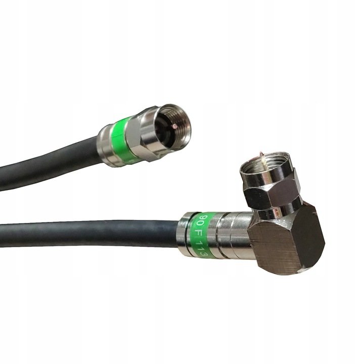 Kabel antenowy Przewód | złącza zaciskane F - F kątowe | 50m