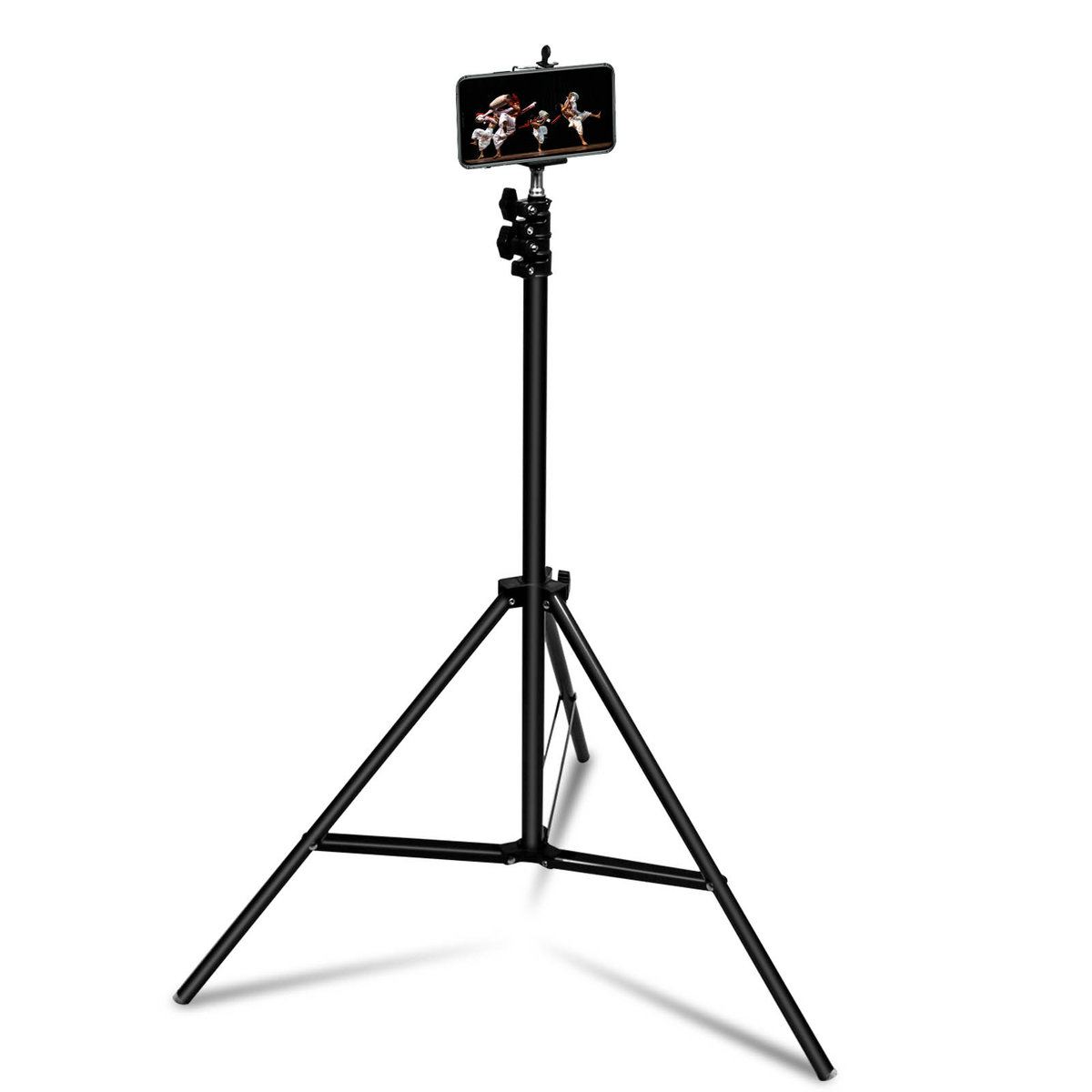 Wysuwany statyw o długości od 72 cm do 210 cm do smartfona i lampy do aparatu — LinQ, czarny