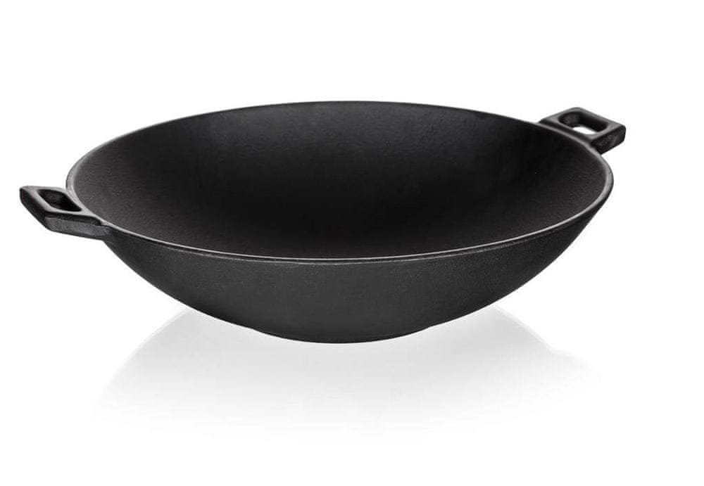 PATELNIA ŻELIWNA WOK czarna BANQUET 36,5 cm