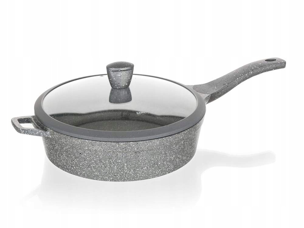 PATELNIA GŁĘBOKA z pokrywą ALUMINIUM 28 cm GRANITE