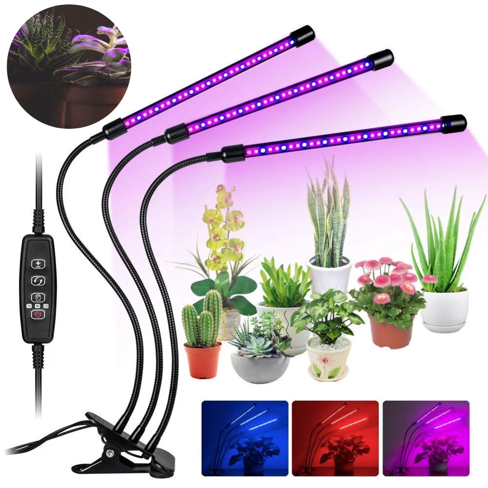 3X LAMPA LED DO WZROSTU UPRAWY ROŚLIN USB + KLIPS
