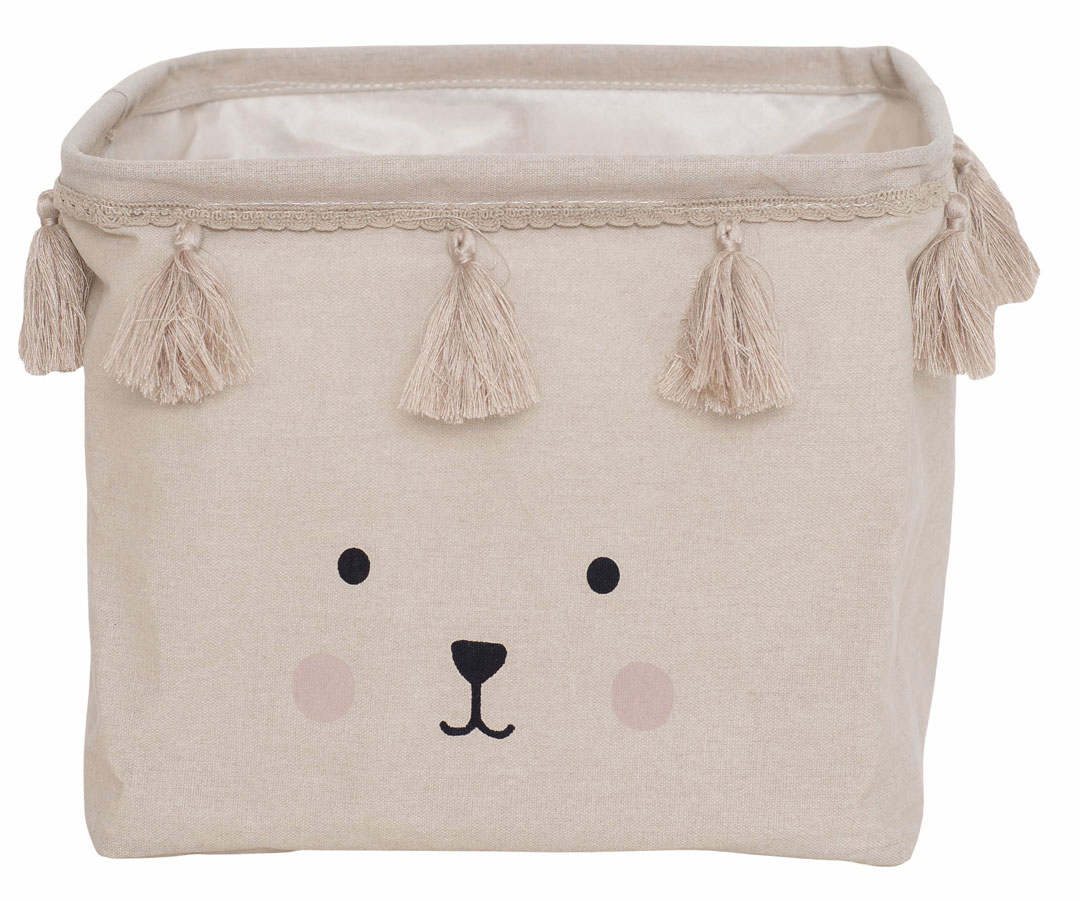 Beżowy kwadratowy pojemnik na maskotki C4-W69