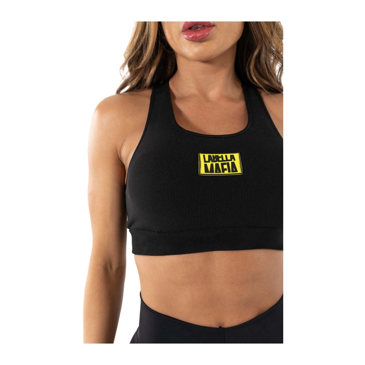 Biustonosz sportowy LABELLAMAFIA SPORTS BRA FLAME BLACK