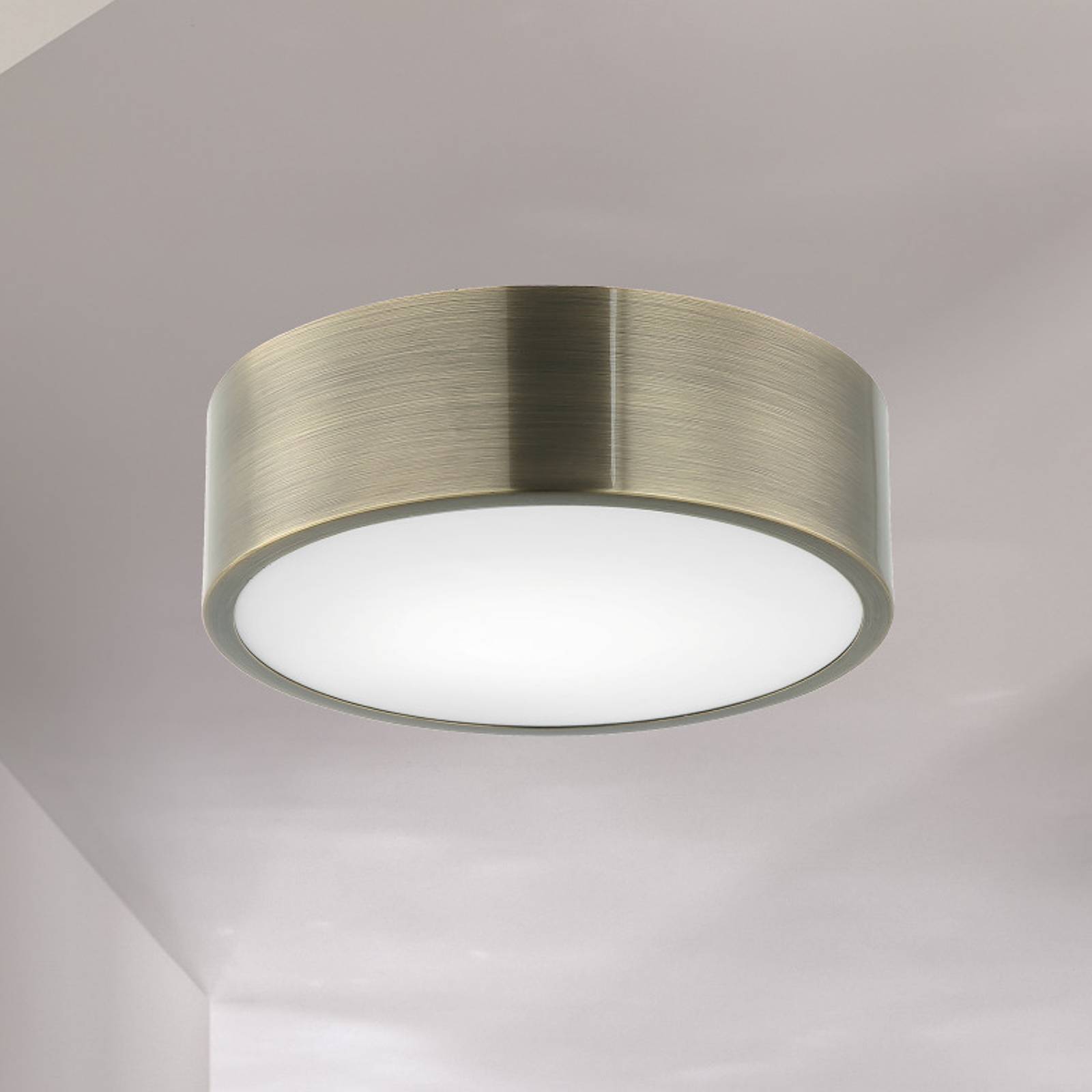 Lampa sufitowa Kimban z metalu, Ø 26 cm, patyna
