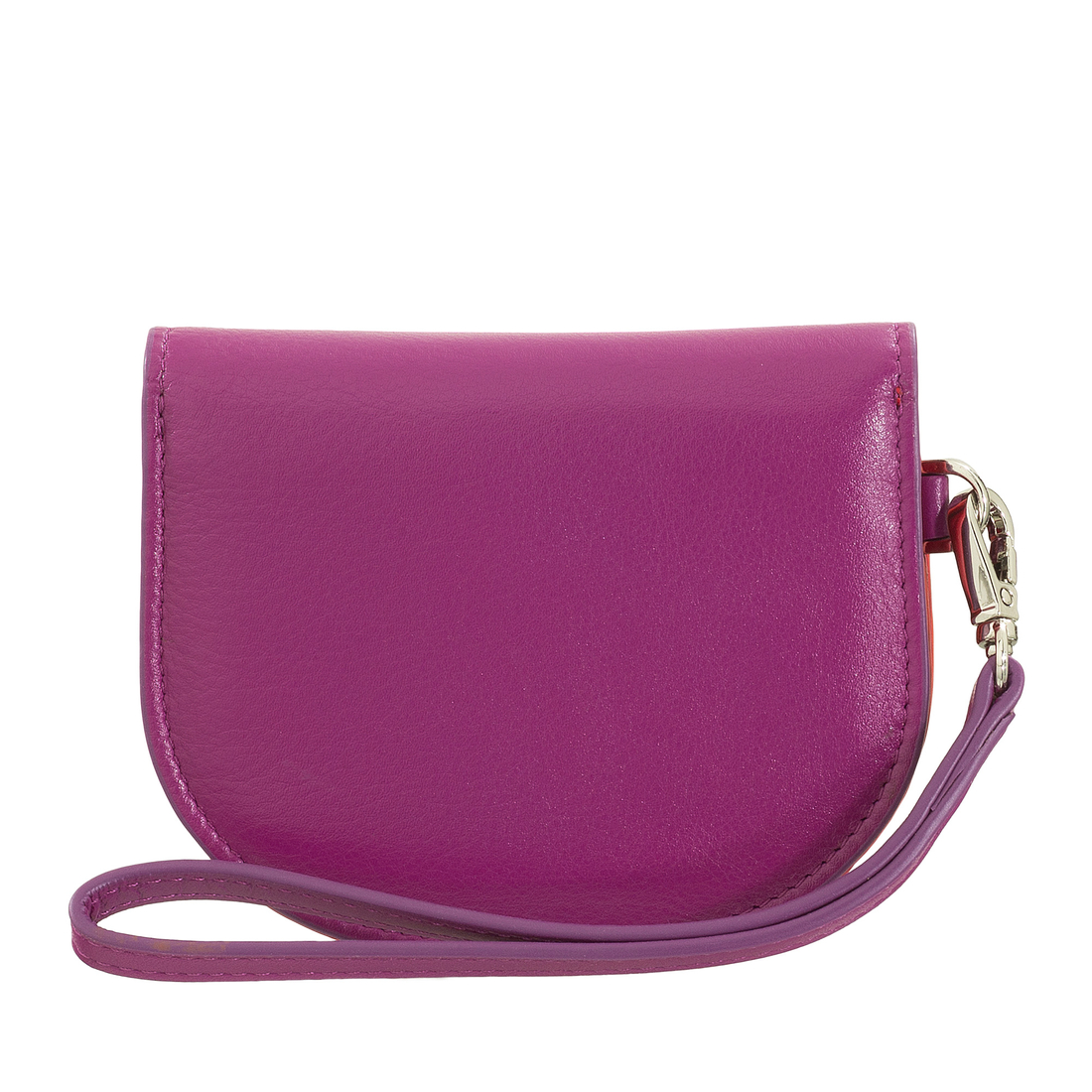 DUDU Wristlet Purse for Women in Soft Leather, Compact Small Wallet Coloured with Coin Pocket Bill Money Cards Holders