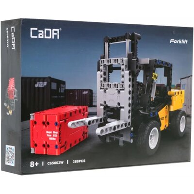 Klocki plastikowe CADA Forklift Wózek widłowy z kontenerem C65002W