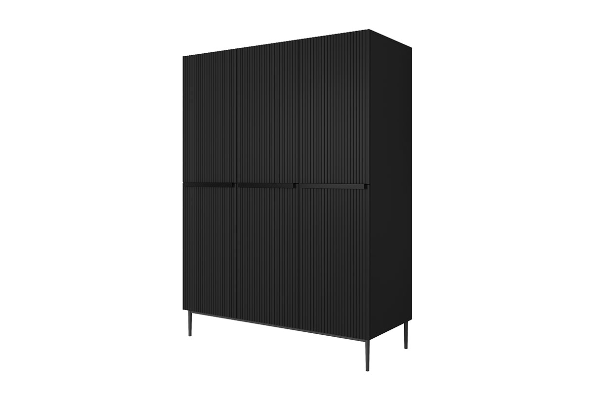 Szafa Nicole 150 cm - czarny mat  / czarne nóżki