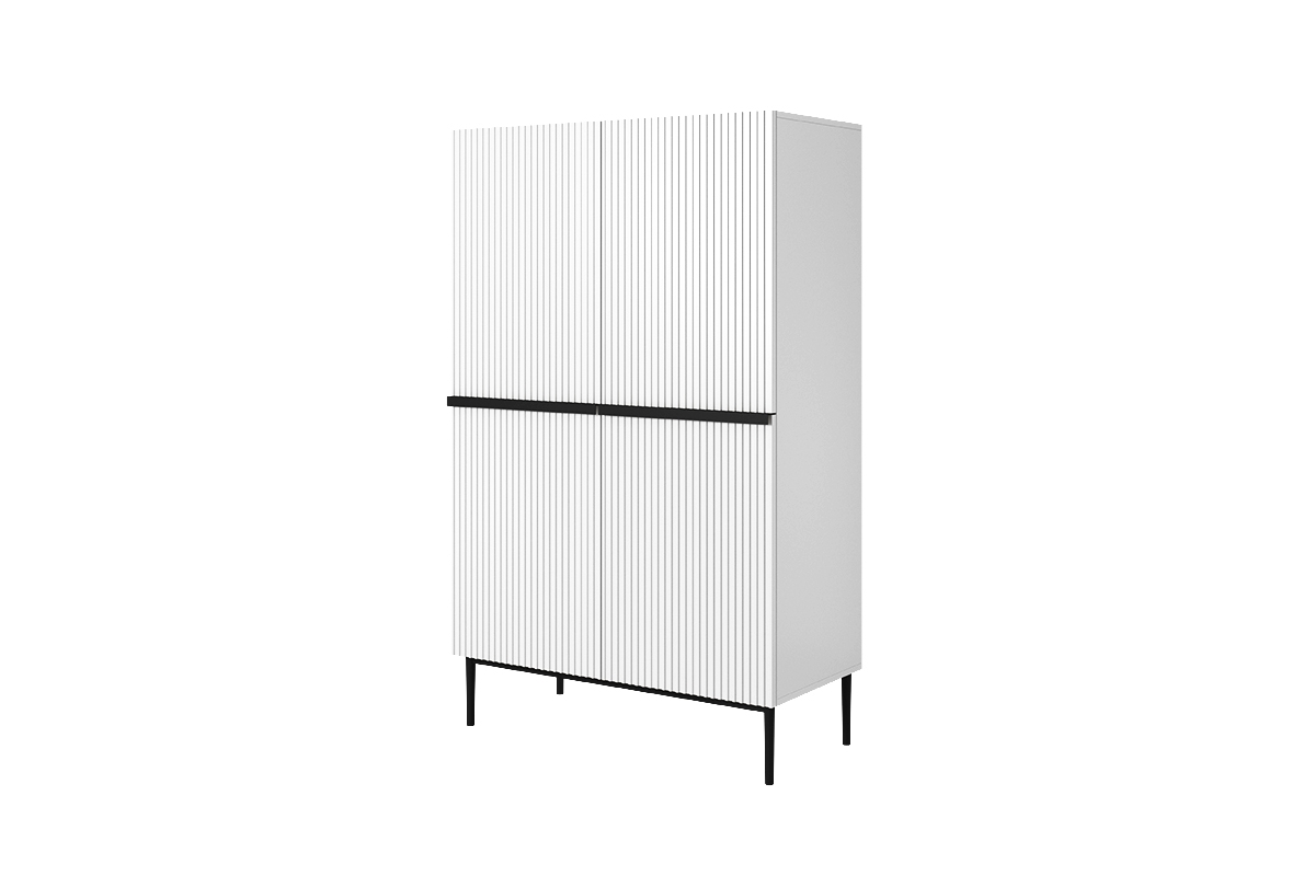 Kredens Nicole - biały mat / czarne nóżki