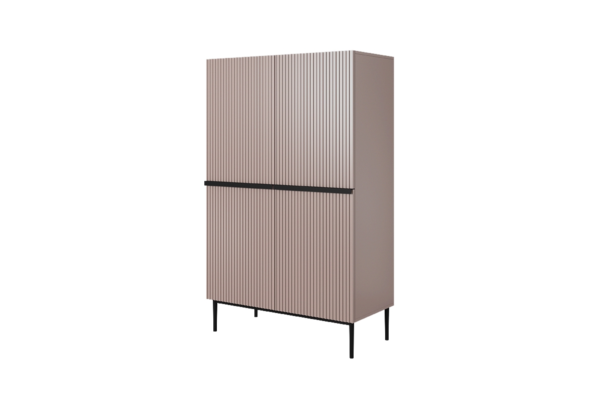 Kredens Nicole - antyczny róż MDF / czarne nóżki