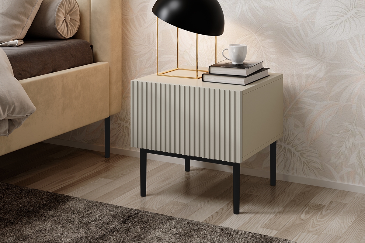 Zestaw szafek nocnych Nicole 2 szt. - kaszmir / czarne nóżki