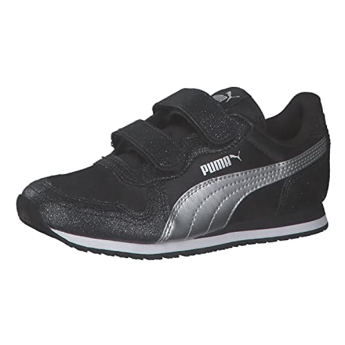 PUMA Dziewczęce sneakersy Cabana Racer Glitz V Ps, Puma Silver Puma Black Silver, 35 EU