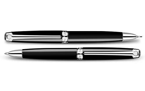 Caran d'Ache - Czarny heban LÉMAN BI-FUNCTION - zestaw długopisów i ołówków mechanicznych