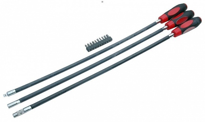 Komplet Wkrętaków Elastycznych 3 Szt. Z Zestawem Końcówek Quatros