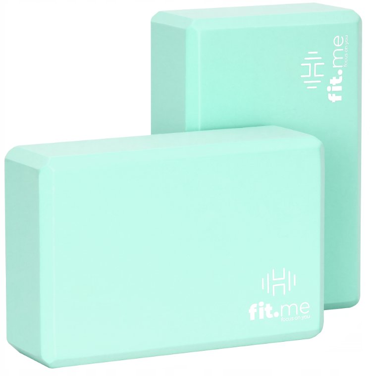 Zestaw 2 kostki do jogi Blok do ćwiczeń fit.me light green
