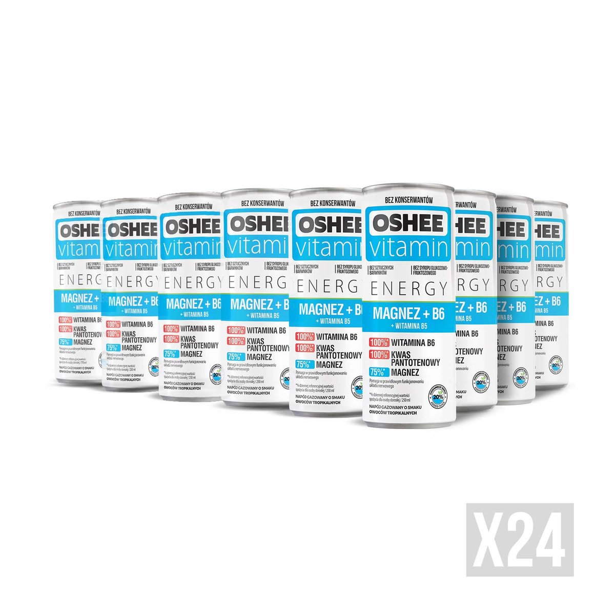 24x OSHEE Vitamin Energy Magnez 250 ml